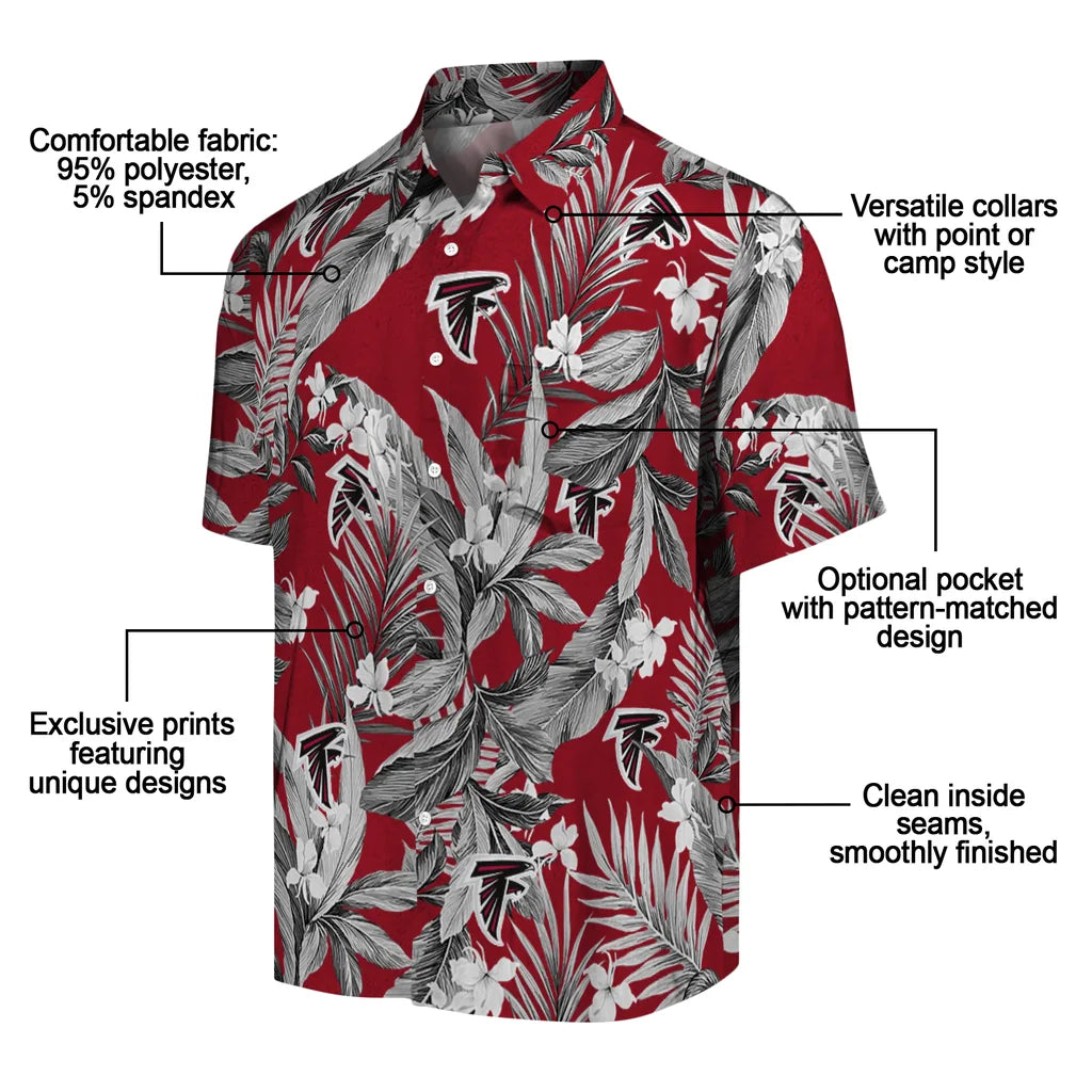 Atlanta Falcons Hawaiian Shirt - Palm Leaves | Moonbestprint
