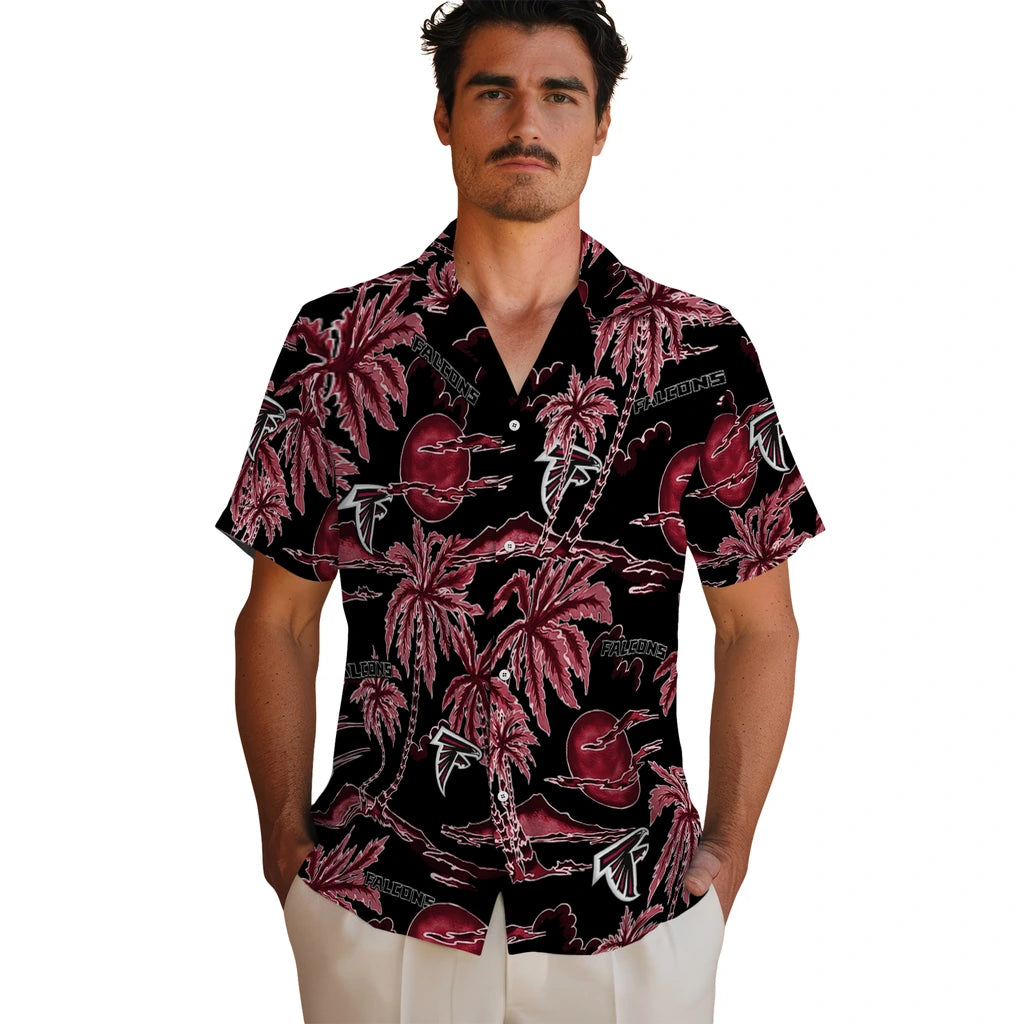 Atlanta Falcons Hawaiian Shirt - Palm Sunset | Moonbestprint
