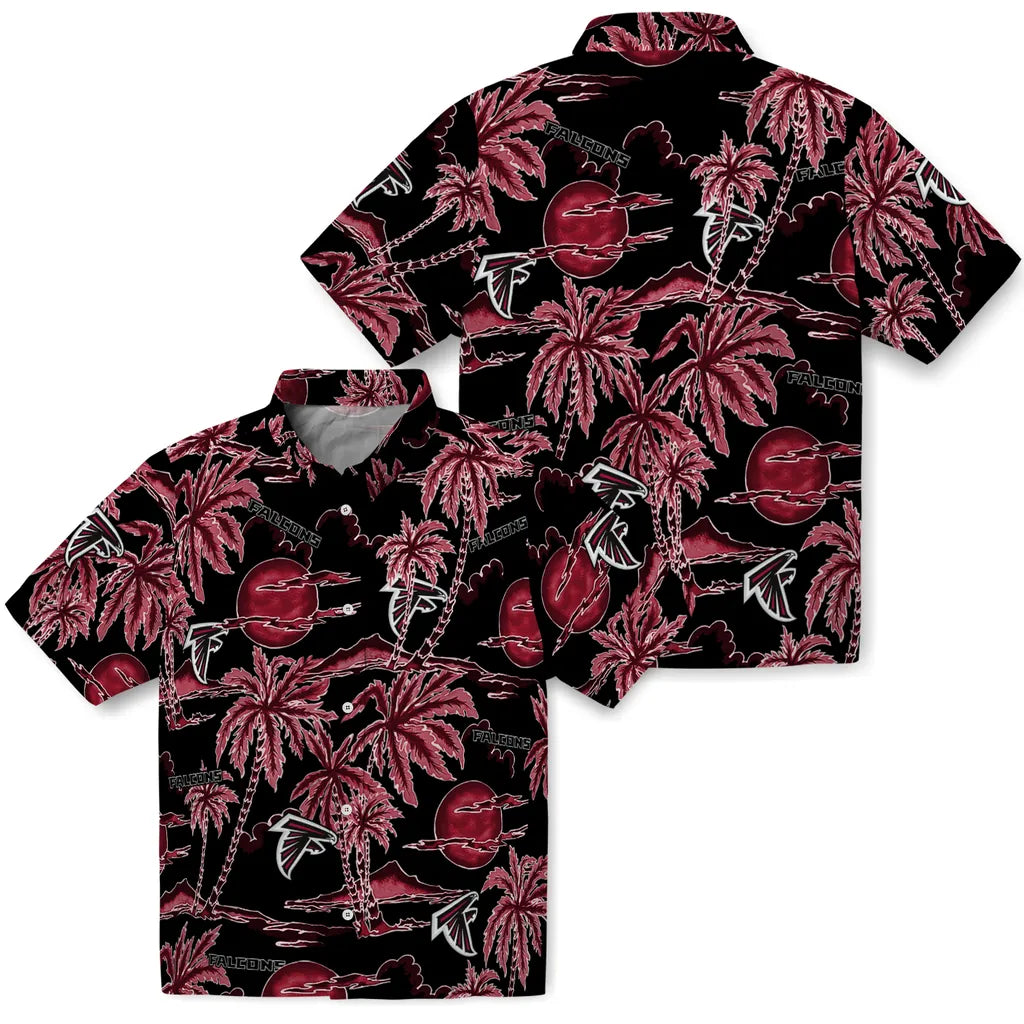 Atlanta Falcons Hawaiian Shirt - Palm Sunset | Moonbestprint