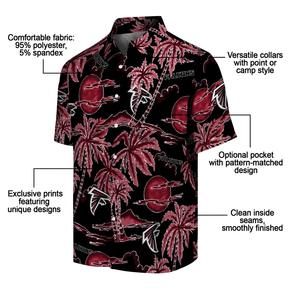 Atlanta Falcons Hawaiian Shirt - Palm Sunset | Moonbestprint