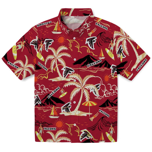 Atlanta Falcons Hawaiian Shirt - Palm Tree Island | Moonbestprint