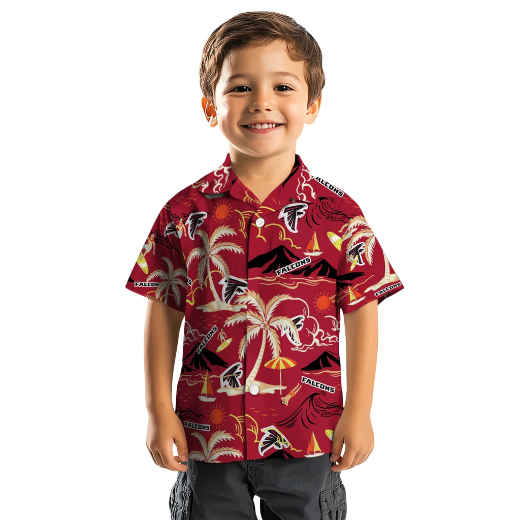 Atlanta Falcons Hawaiian Shirt - Palm Tree Island | Moonbestprint