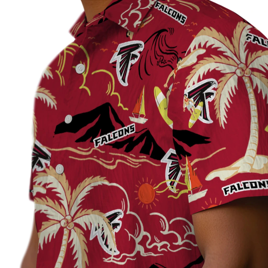 Atlanta Falcons Hawaiian Shirt - Palm Tree Island | Moonbestprint