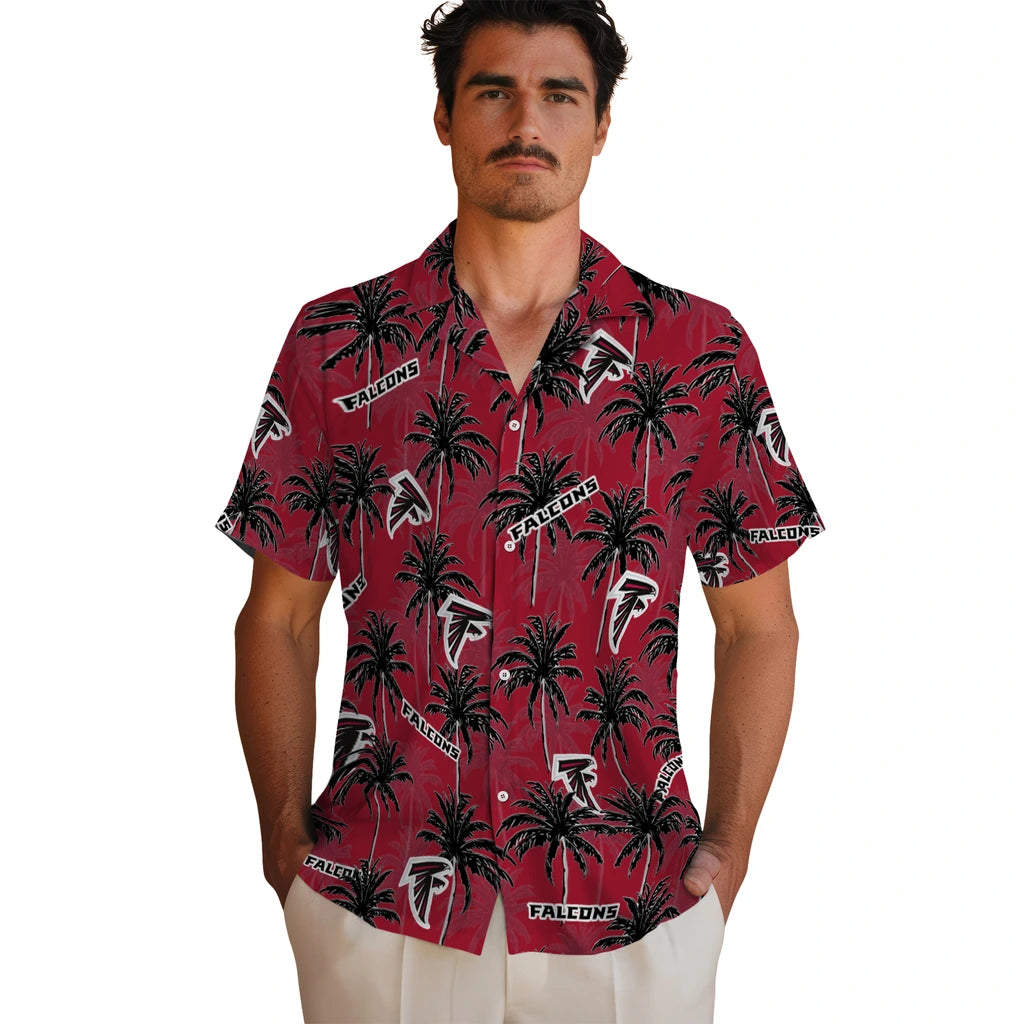 Atlanta Falcons Hawaiian Shirt - Palm Tree Motif | Moonbestprint