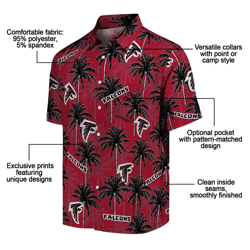Atlanta Falcons Hawaiian Shirt - Palm Tree Motif | Moonbestprint