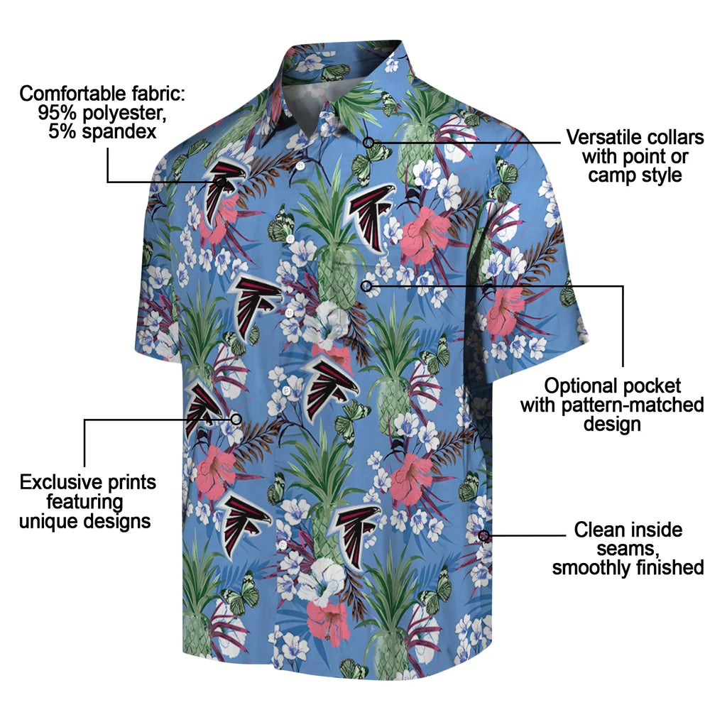 Atlanta Falcons Hawaiian Shirt - Pineapple Bouquet | Moonbestprint