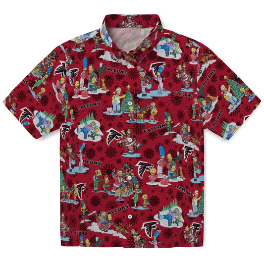 Atlanta Falcons Hawaiian Shirt - Simpsons Christmas | Moonbestprint