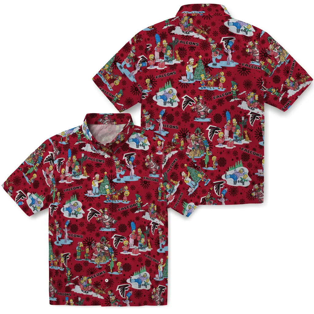 Atlanta Falcons Hawaiian Shirt - Simpsons Christmas | Moonbestprint
