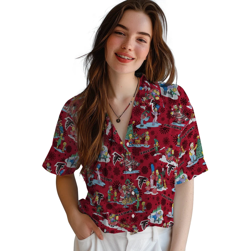 Atlanta Falcons Hawaiian Shirt - Simpsons Christmas | Moonbestprint