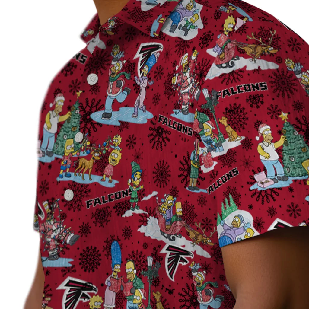 Atlanta Falcons Hawaiian Shirt - Simpsons Christmas | Moonbestprint