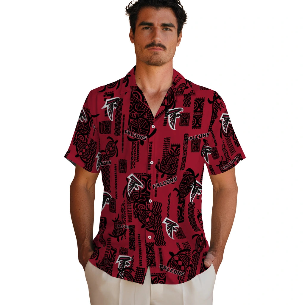 Atlanta Falcons Hawaiian Shirt - Turtle Lines | Moonbestprint