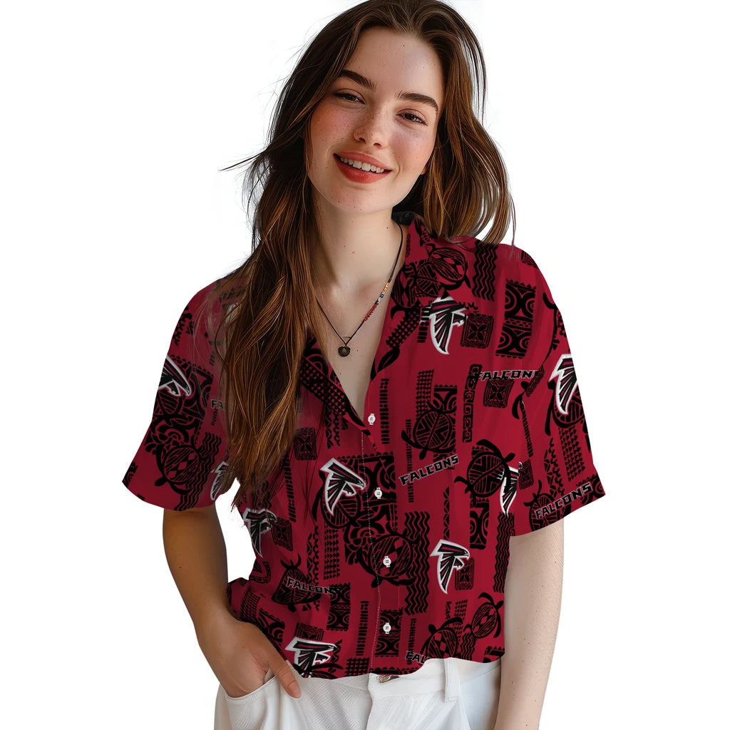 Atlanta Falcons Hawaiian Shirt - Turtle Lines | Moonbestprint