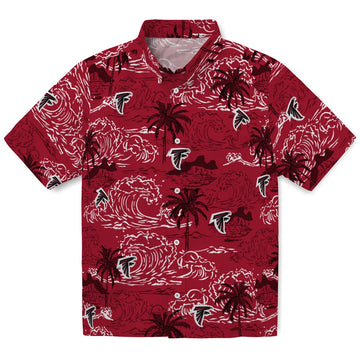 Atlanta Falcons Hawaiian Shirt - Wave Palm | Moonbestprint