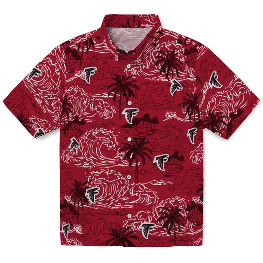 Atlanta Falcons Hawaiian Shirt - Wave Palm | Moonbestprint
