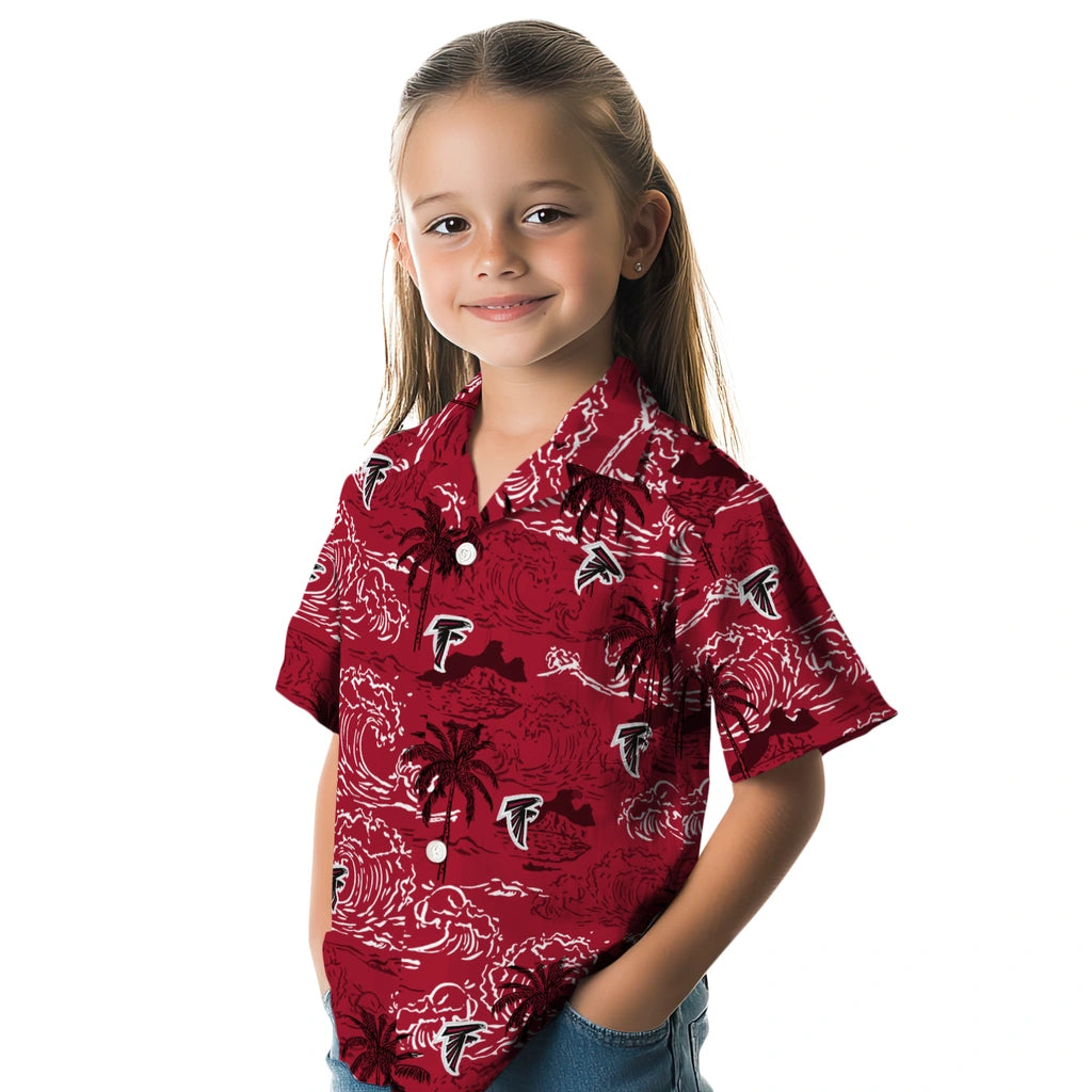 Atlanta Falcons Hawaiian Shirt - Wave Palm | Moonbestprint