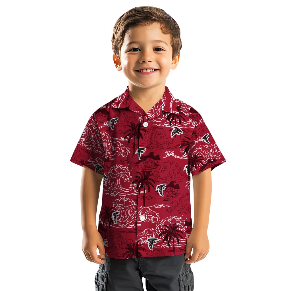 Atlanta Falcons Hawaiian Shirt - Wave Palm | Moonbestprint