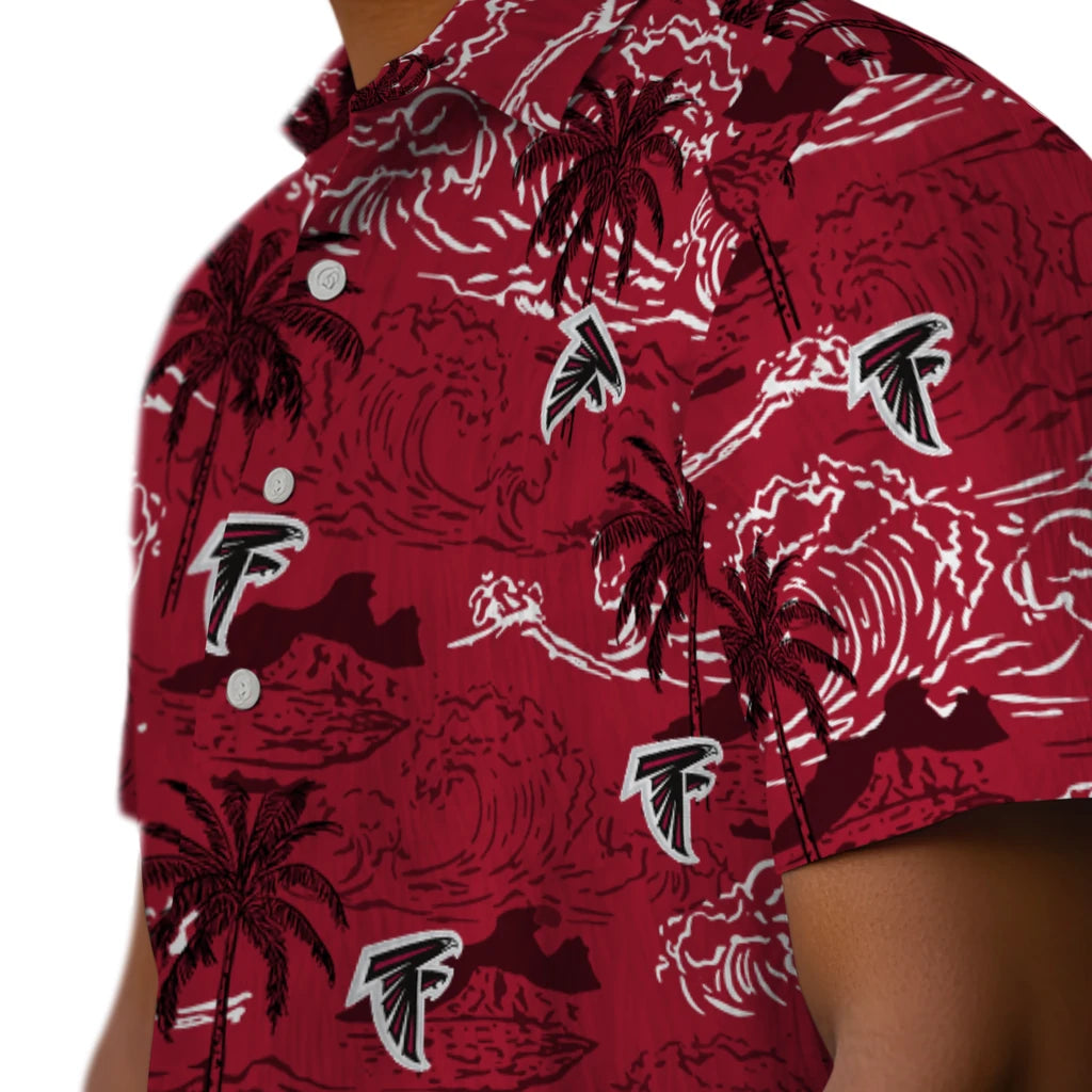 Atlanta Falcons Hawaiian Shirt - Wave Palm | Moonbestprint