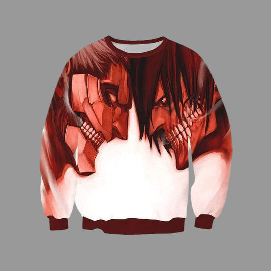 Attack On Titan Sweater ? Armored Titan Versus Eren Yeager Titan 3D Printed Sweater ? Usalast