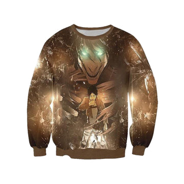 Attack On Titan Sweater ? Eren Yeager Transforming Into Full Titan 3D Printed Sweater ? Usalast