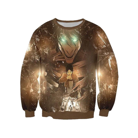Attack On Titan Sweater ? Eren Yeager Transforming Into Full Titan 3D Printed Sweater ? Usalast