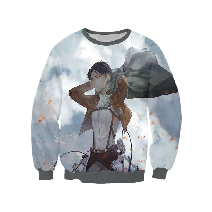 Attack On Titan Sweater ? Levi In Scout Regiment Uniform 3D Printed Sweater ? Usalast