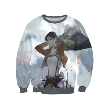 Attack On Titan Sweater ? Levi In Scout Regiment Uniform 3D Printed Sweater ? Usalast
