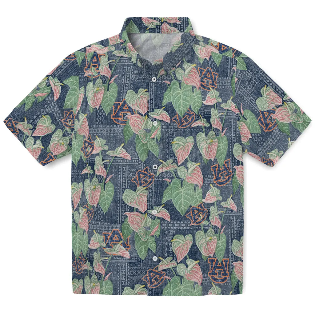 Auburn Tigers Hawaiian Shirt - Anthurium Overlay | Moonbestprint