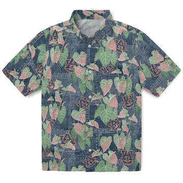 Auburn Tigers Hawaiian Shirt - Anthurium Overlay | Moonbestprint