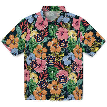 Auburn Tigers Hawaiian Shirt - Brilliant Hibiscus Garden | Moonbestprint