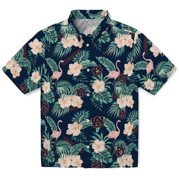 Auburn Tigers Hawaiian Shirt - Flamingo and Hibiscus | Moonbestprint
