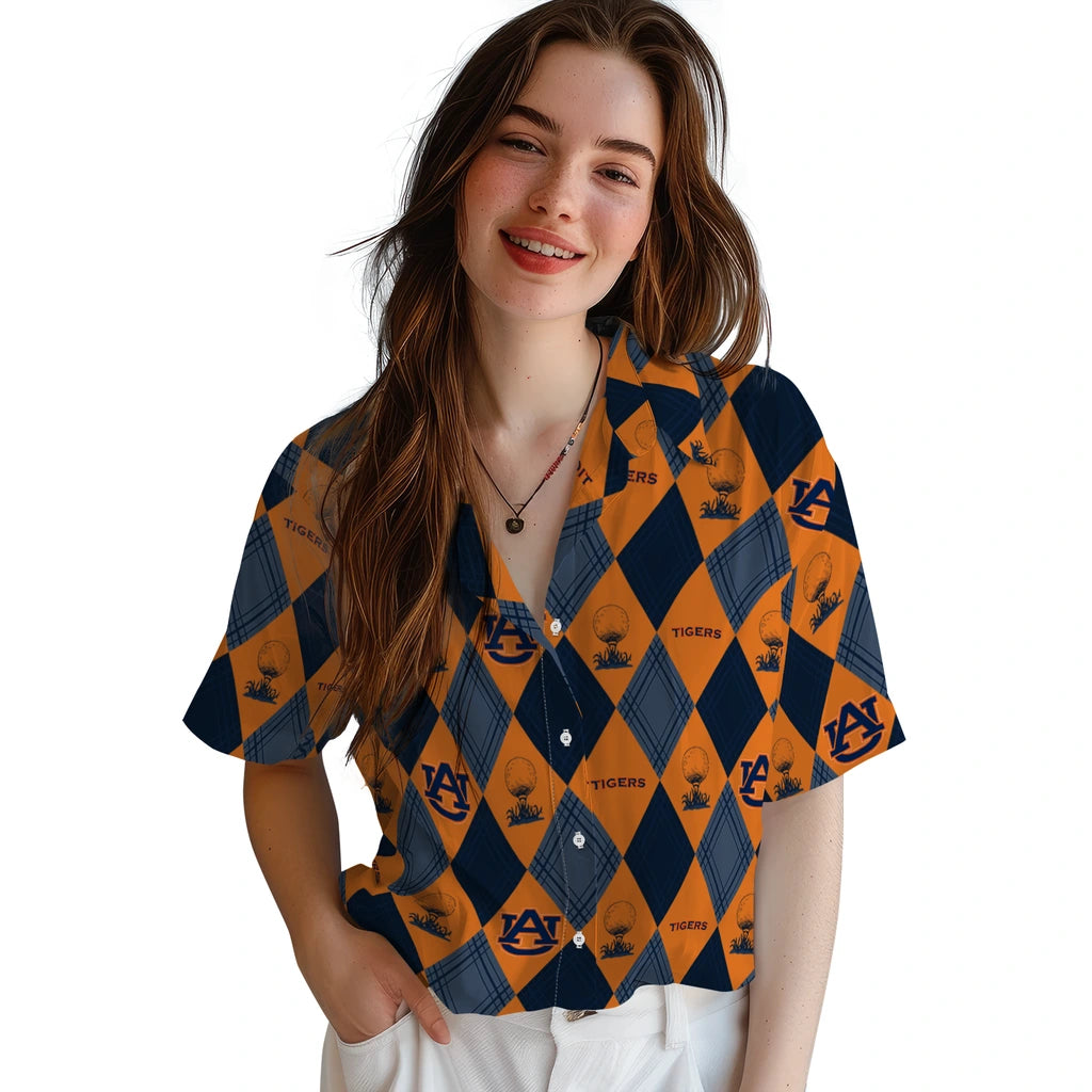 Auburn Tigers Hawaiian Shirt - Golfing Plaid | Moonbestprint