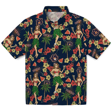 Auburn Tigers Hawaiian Shirt - Hawaiian Girls Design | Moonbestprint