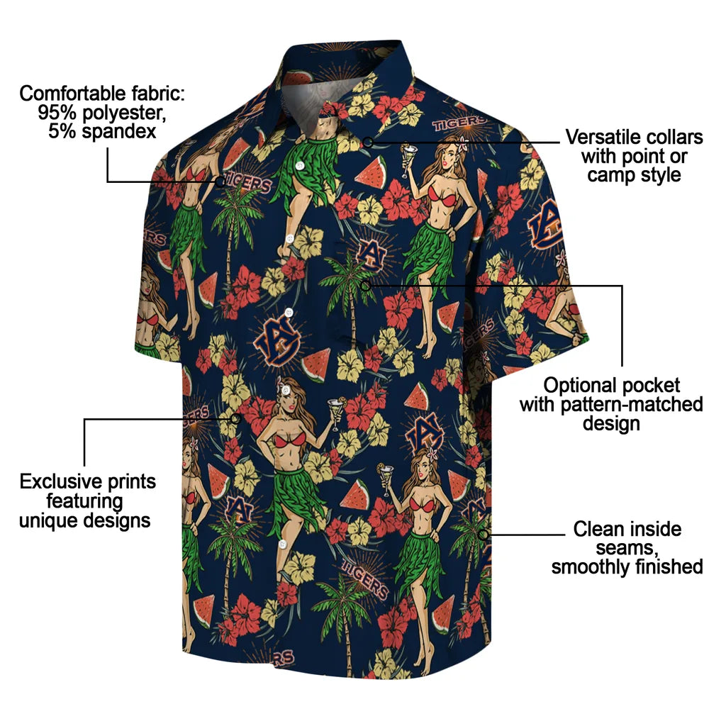 Auburn Tigers Hawaiian Shirt - Hawaiian Girls Design | Moonbestprint