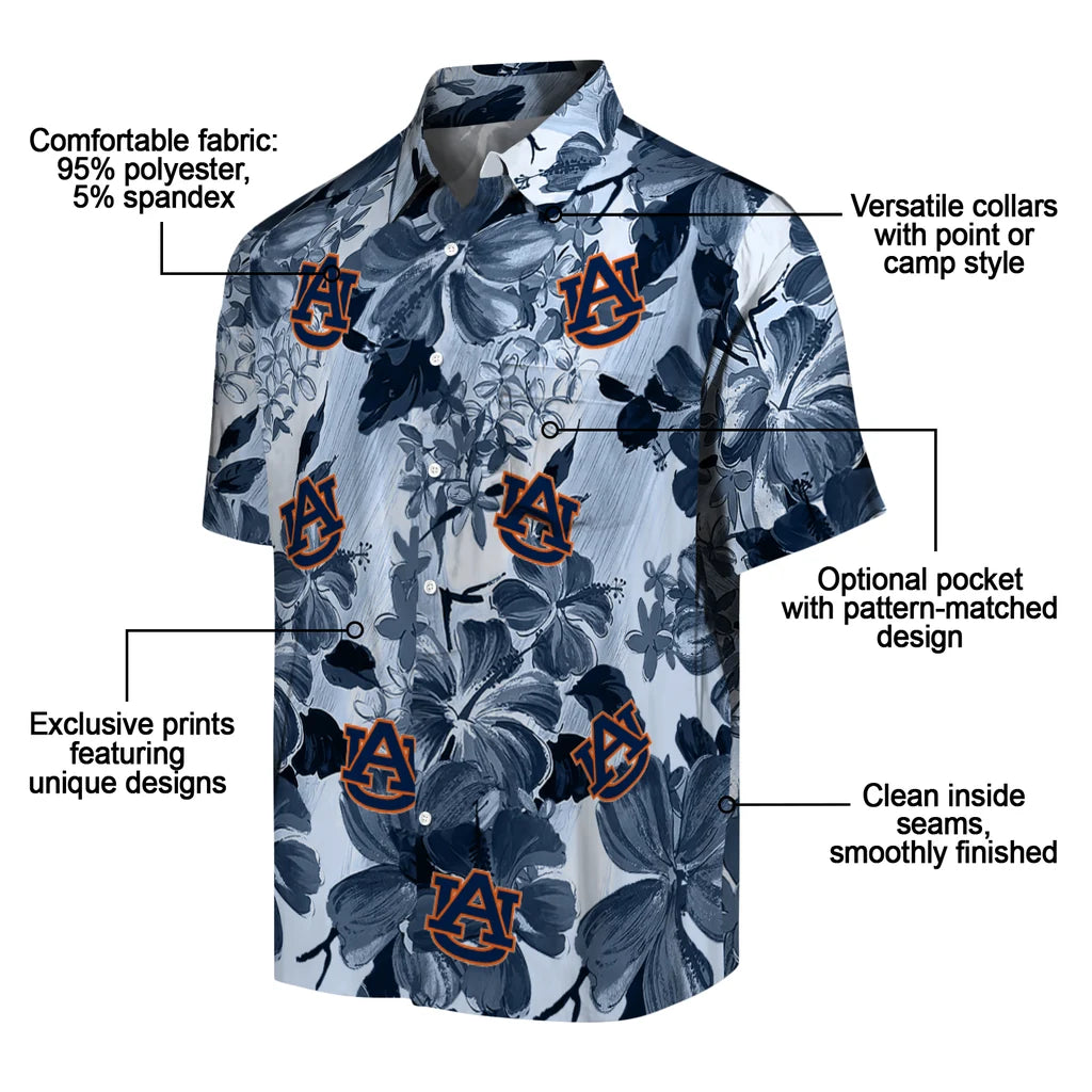 Auburn Tigers Hawaiian Shirt - Hibiscus Arrangement | Moonbestprint