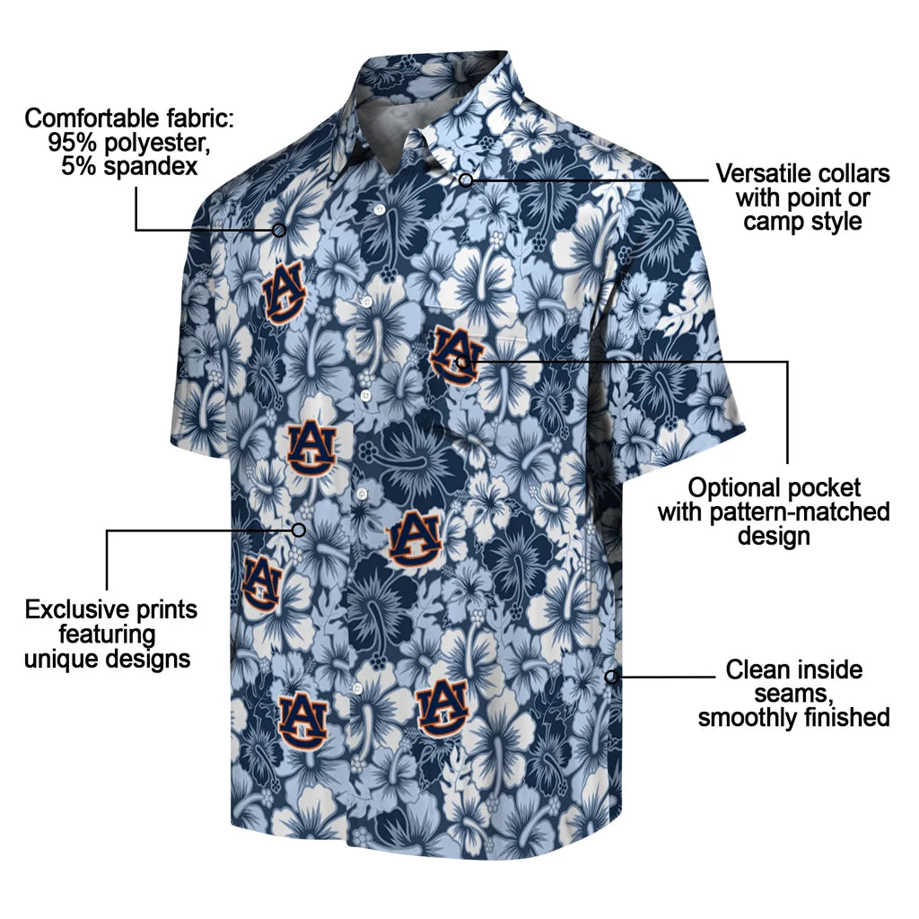 Auburn Tigers Hawaiian Shirt - Hibiscus Blooms | Moonbestprint