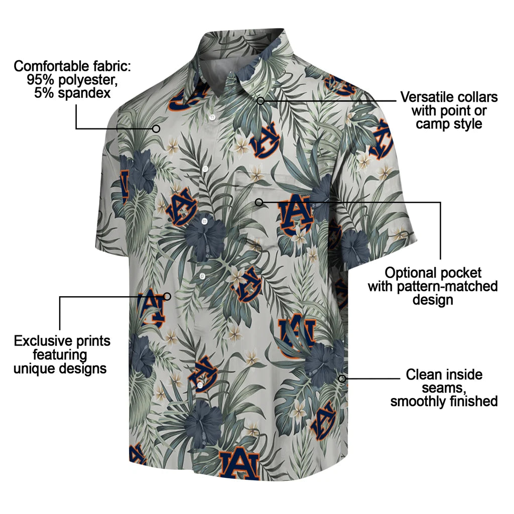 Auburn Tigers Hawaiian Shirt - Hibiscus Designs | Moonbestprint