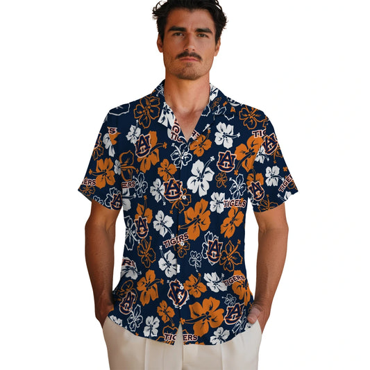 Auburn Tigers Hawaiian Shirt - Hibiscus Flower Design | Moonbestprint