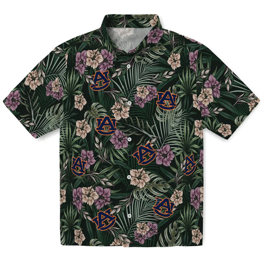 Auburn Tigers Hawaiian Shirt - Hibiscus Leaves Pattern | Moonbestprint