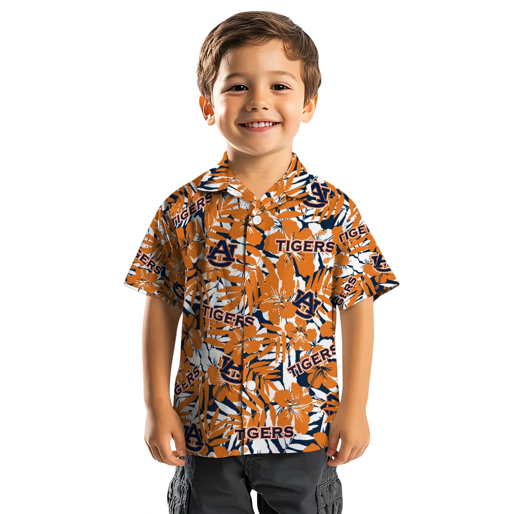 Auburn Tigers Hawaiian Shirt - Hibiscus Overlay | Moonbestprint