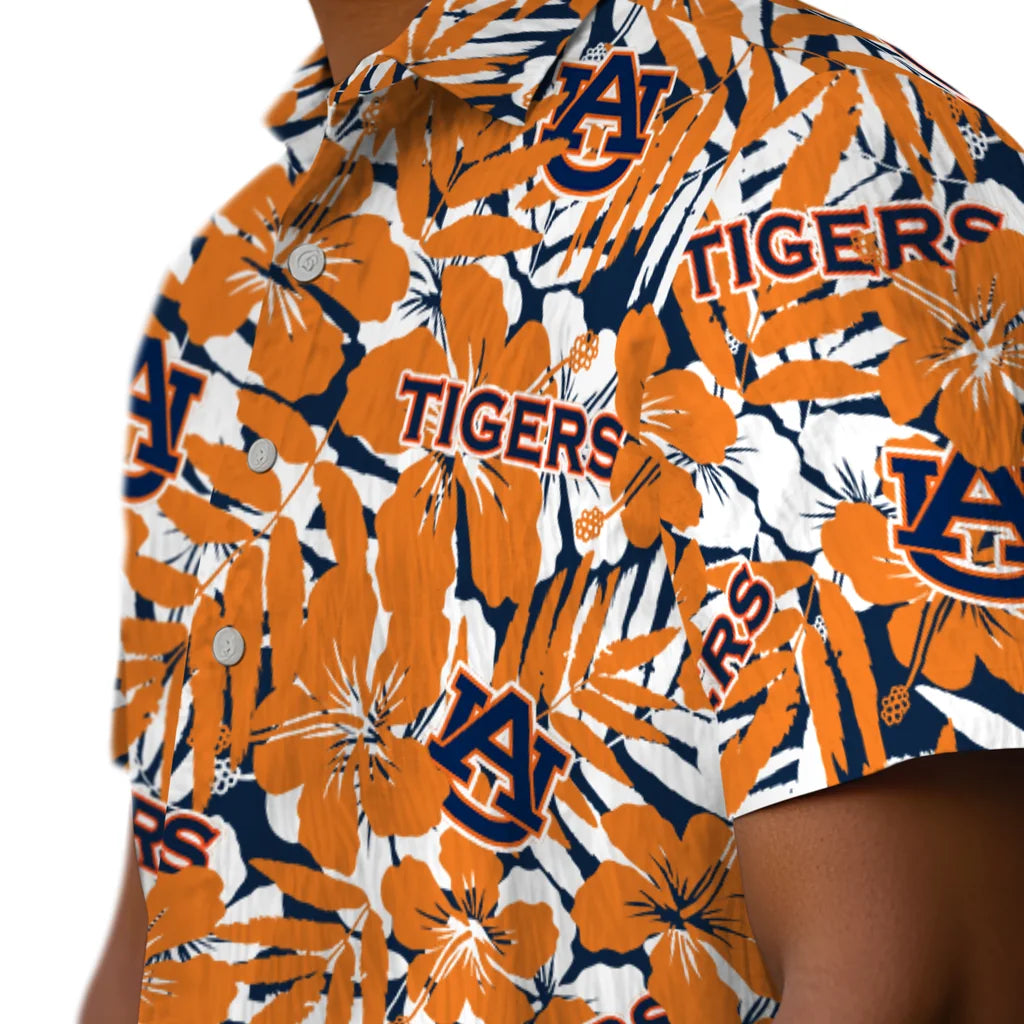 Auburn Tigers Hawaiian Shirt - Hibiscus Overlay | Moonbestprint