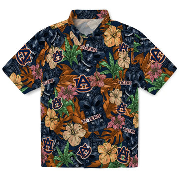 Auburn Tigers Hawaiian Shirt - Hibiscus Tiki Jungle | Moonbestprint