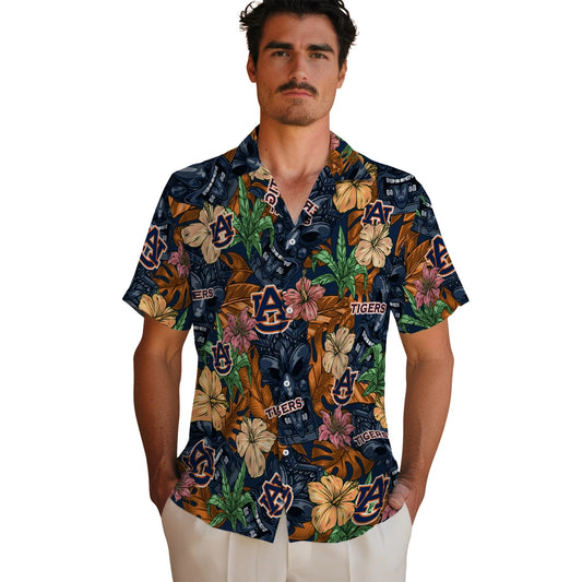 Auburn Tigers Hawaiian Shirt - Hibiscus Tiki Jungle | Moonbestprint