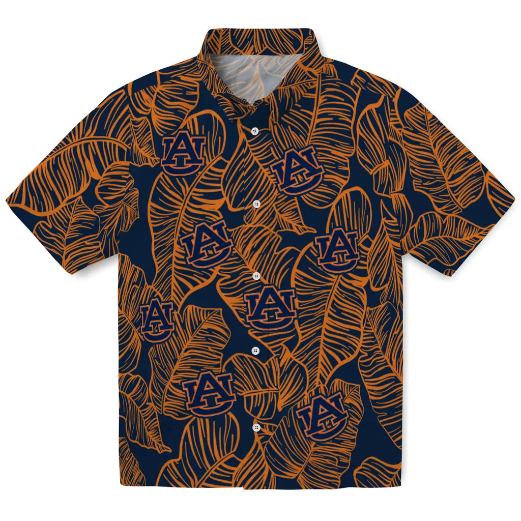 Auburn Tigers Hawaiian Shirt - Leaf Outline | Moonbestprint