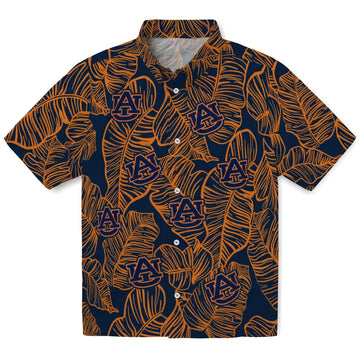 Auburn Tigers Hawaiian Shirt - Leaf Outline | Moonbestprint