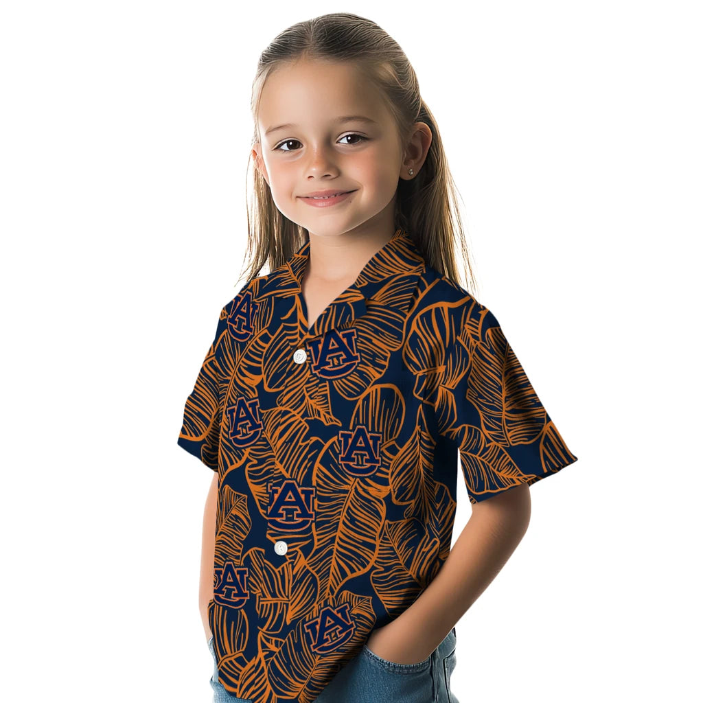 Auburn Tigers Hawaiian Shirt - Leaf Outline | Moonbestprint
