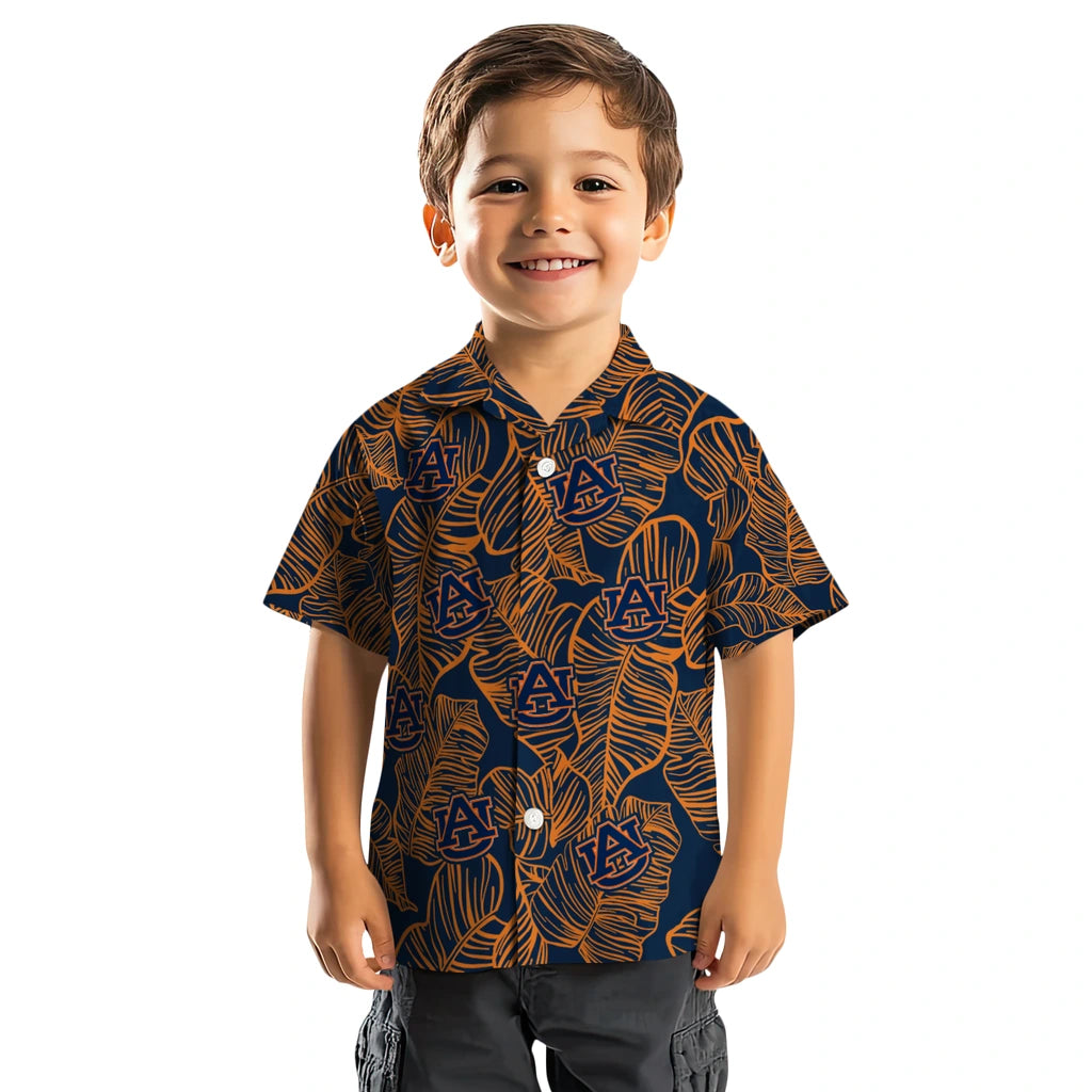 Auburn Tigers Hawaiian Shirt - Leaf Outline | Moonbestprint