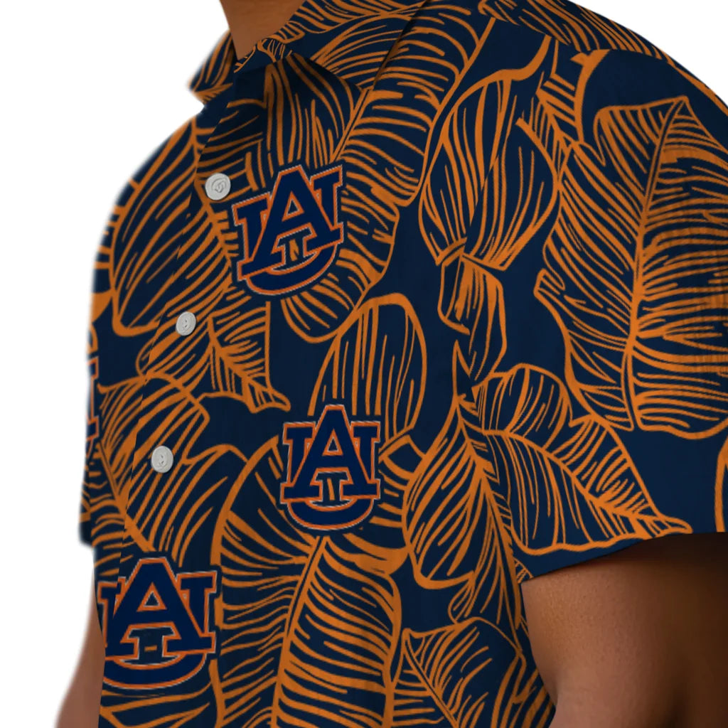 Auburn Tigers Hawaiian Shirt - Leaf Outline | Moonbestprint