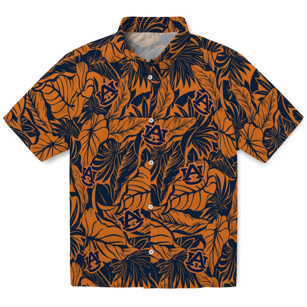Auburn Tigers Hawaiian Shirt - Monstera Layer | Moonbestprint
