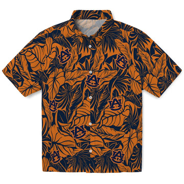 Auburn Tigers Hawaiian Shirt - Monstera Layer | Moonbestprint