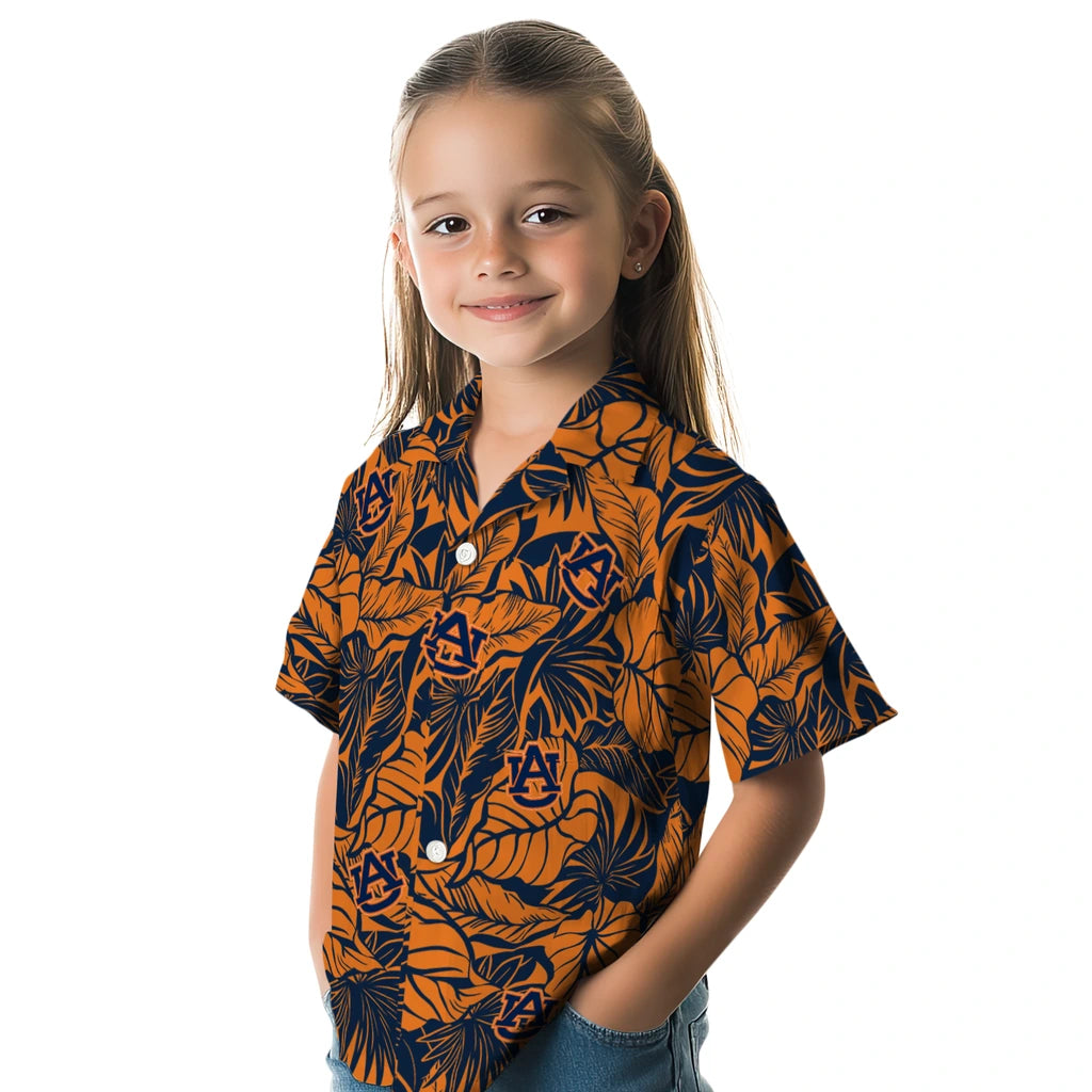 Auburn Tigers Hawaiian Shirt - Monstera Layer | Moonbestprint